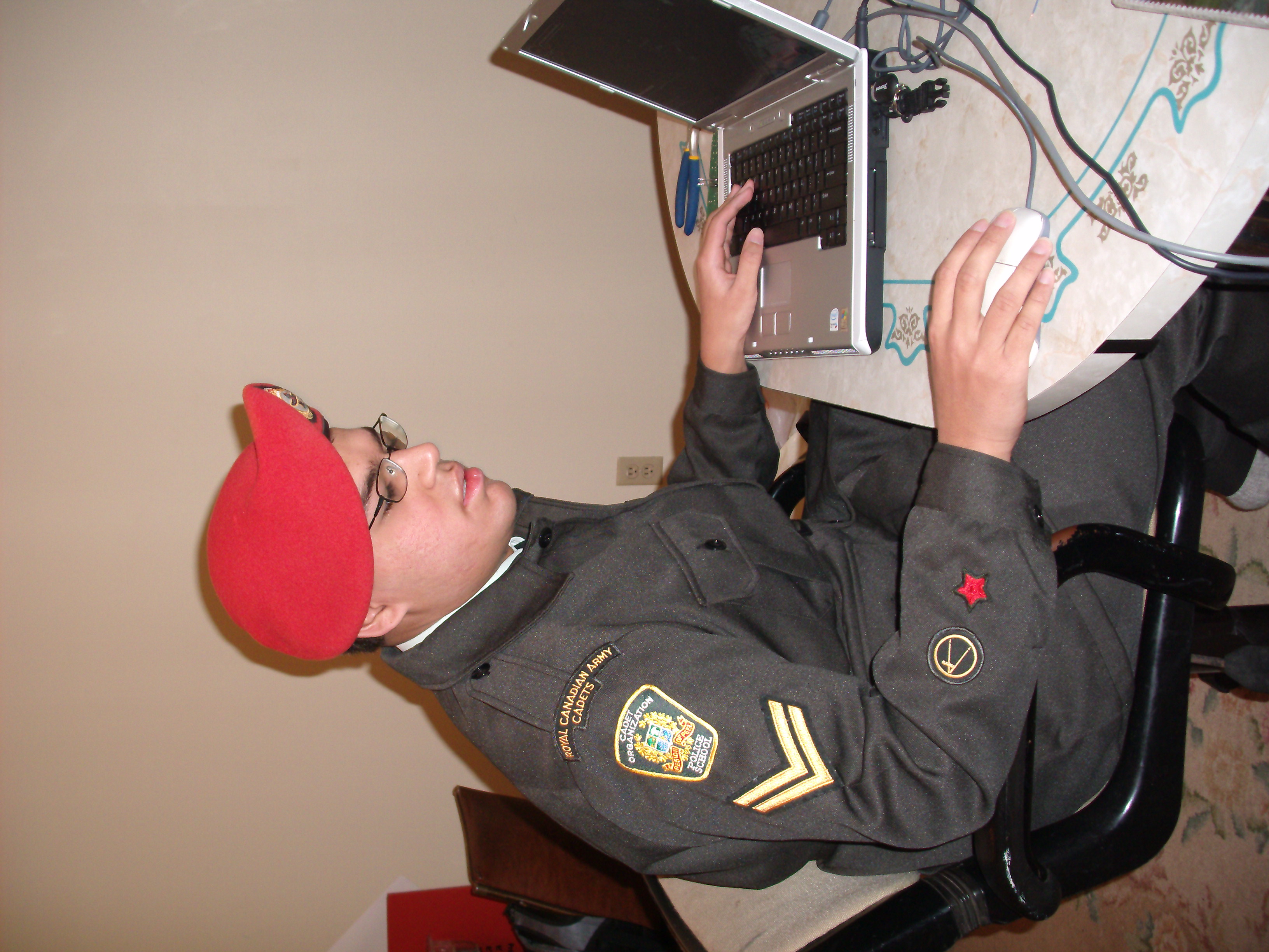 on the computer — arm 1