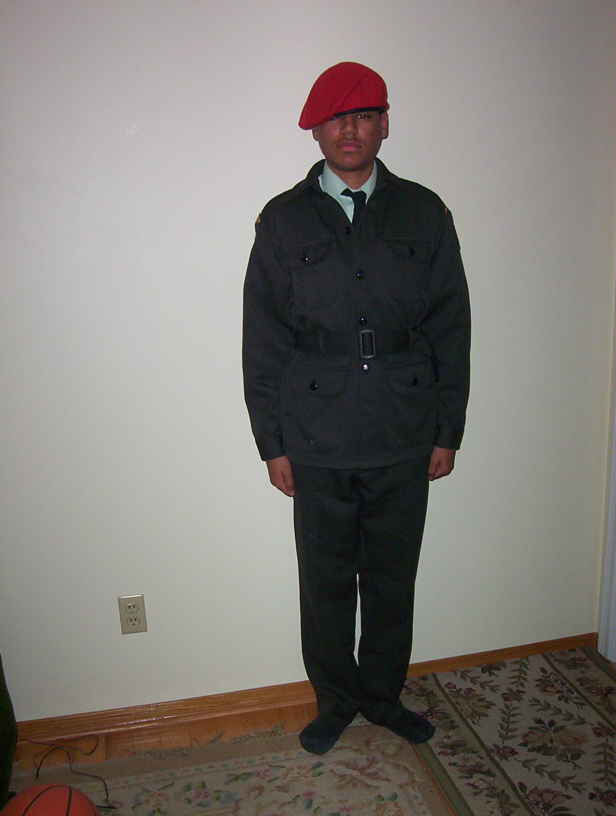 recruit cadet, sloppy uniform, looking lost