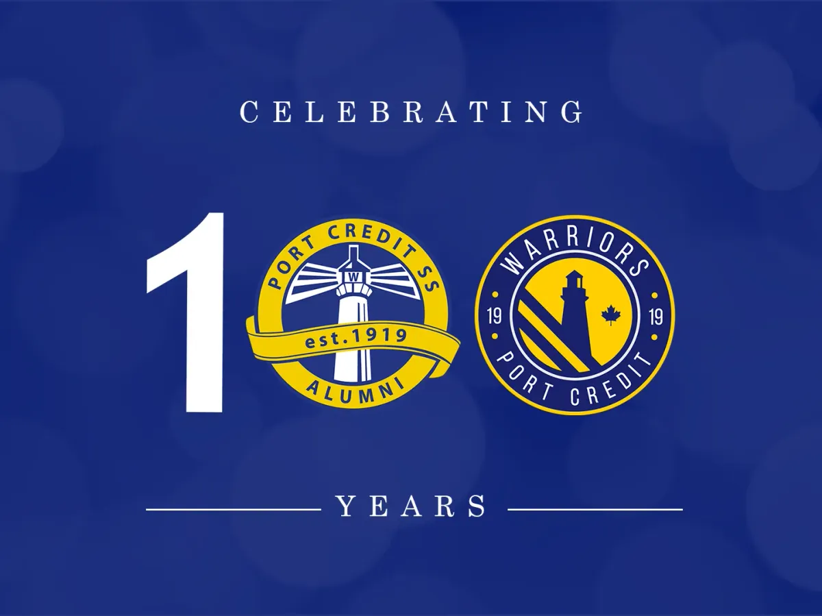 Port Credit Secondary School 100 years commemorative logo